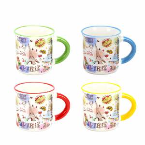 Mug à café en céramique personnalisé OEM, souvenir touristique de <span class=keywords><strong>Paris</strong></span>, France, design de la ville, tasse cadeau en porcelaine avec rebord - Product Image 5