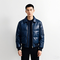 AQTQ Manteaux d'hiver personnalisés de haute qualité pour hommes Vêtements pour hommes Fashion Vintage Short Puffer Pu Leather Bomber Jacket Men