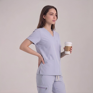 ชุดสครับแพทย์แฟชั่น ชุดยูนิฟอร์มสครับ ชุดยูนิฟอร์มดูแลสุขภาพ ชุดทำงานโรงพยาบาล รับทำโลโก้ สไตล์ทันสมัย - Product Image 4