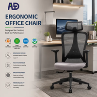 Chaise de bureau ergonomique en maille moderne certifiée BIFMA avec accoudoirs réglables en hauteur pour poste de travail moderne et salle de réunion