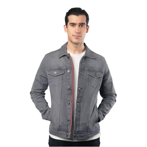 แจ็กเก็ตผ้าฝ้าย100% สำหรับผู้ชายสีทึบแบบลำลองพร้อมกระเป๋าเสื้อผ้าสไตล์ฤดูใบไม้ผลิแบบบางสำหรับฤดูหนาว - Product Image 1