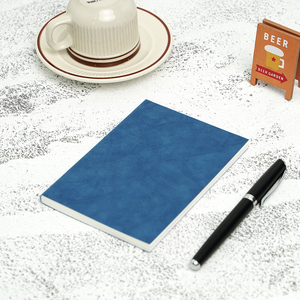 Taccuino in Pelle PU Scamosciata Blu con Logo Personalizzato, Completamente Personalizzabile, con Stampa in Lamina d'Oro, Agenda Professionale <span class=keywords><strong>a</strong></span> <span class=keywords><strong>Quadretti</strong></span> - Product Image 1