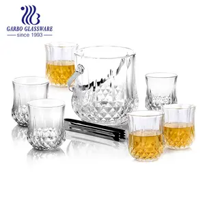Ensemble de seaux à glace en verre, 7 pièces, nouveau design personnalisé, haute qualité pour le vin, le whisky, la vodka, vente en gros