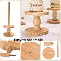 Support à donuts en bois style ferme, réutilisable, plateaux décoratifs style campagnard, pour décorations de fêtes prénuptiales et anniversaires