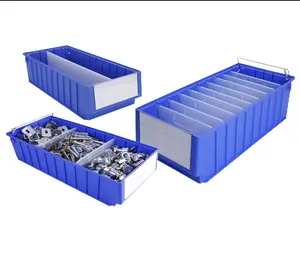 Electronic Component Clear PP Plastic Storage Bin Garage Use Clear Plastic Parts Shelf Bin