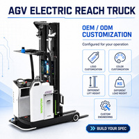 Robot Logistik AGC AGV Electric Reach Truck dengan Pengemudian Tanpa Awak dan Pengisian Otomatis untuk Gudang Pusat Logistik Modern
