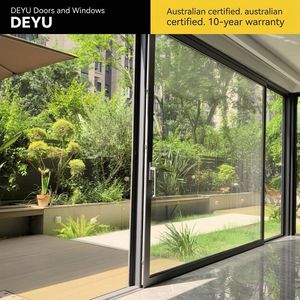 Porte patio coulissante et relevable en aluminium DEYU Premium série 128, homologuée NAFS, résistante aux ouragans, grande porte coulissante en verre - Product Image 1