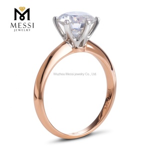 <span class=keywords><strong>18K</strong></span> giallo oro au750 design classico 6 artigli anello di nozze moissanite - Product Image 5