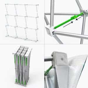 Mur d'images portable pour stand <span class=keywords><strong>de</strong></span> salon professionnel, bannière <span class=keywords><strong>de</strong></span> fond escamotable, présentoir pop-up - Product Image 3