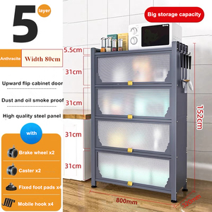 Muebles de Cocina Multifuncionales de Diseño Moderno en Negro/Blanco/Antracita con Recubrimiento en Polvo y Estructura Desmontable para Cocina y Sala de Estar - Product Image 1