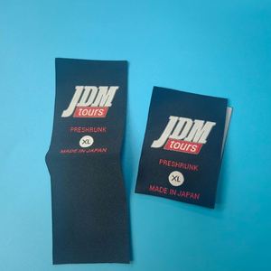 Luxury Custom Damask Woven <b>Labels</b> Rectangle Pattern Sustainable End Fold Neck Tag for Fashion Garment Sock Custom Brand Logo - Product Image 3