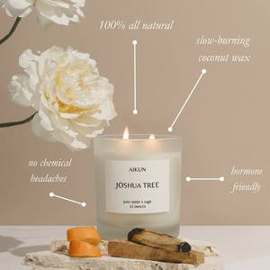AIKUN, Fabricante OEM ODM, Suministra Velas Aromáticas de Cera de Soya Natural en Frascos de Vidrio, Control de Calidad Estricto, Larga Duración, para Decoración del Hogar y Regalos - Product Image 2