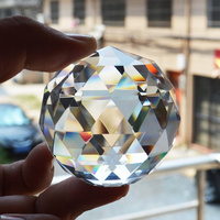 Plafonnier suspendu transparent feng shui, pièces de lustre à facettes, boules de cristal, 15mm à 100mm