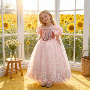Vestido de Princesa para Niñas, Vestido de Lujo con Cuello Redondo para el Verano, Halloween, Elsa, Frozen - Product Image 3