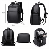 Sac à dos pour ordinateur portable grande capacité en tissu Oxford, imperméable, durable, respirant, avec doublure en polyester, style professionnel, mode, USB, unisexe, pour l'école - Vente chaude