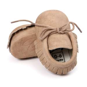 Nouvelles chaussures pour bébés filles et garçons en cuir PU souple à semelle dure, mocassins à franges pour bébés de 0 à 24 mois - Product Image 2