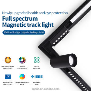 Faretto a Binario Magnetico Moderno a Spettro Completo, Montaggio a Incasso, Sistema a 2 Fili Nero, Lampada LED Lineare 48V Regolabile, Alto CRI 98 - Product Image 1