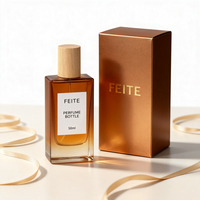Nouvelle conception d'emballage de boîte personnalisée, flacon de parfum en verre coloré dégradé de 50 ml avec logo en estampe à chaud