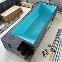 Piscine Conteneur Intégrée Grande Piscine Enterrée Expédition Économique Piscine Conteneur 15 pieds 8x4 24 m² Piscines de Plongée en Verre dans Conteneur