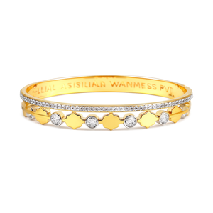 Fashion Bangle 316L Stainless Steel PVD Gold Plating <b>Crystal</b> Inlay Women's Jewelry <b>Bracelet</b> - Product Image 2