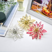 Weihnachtsdekoration Goldgeprägte PE-Materialien Künstliche Weihnachtsblumen Weihnachtsbaum-Kranz Europäischer Stil DIY-Ornamente