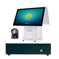 Nuevo Sistema POS Todo en Uno Blanco con Pantalla Táctil Capacitiva de 15.6 Pulgadas, PC Android con NFC, Wi-Fi y 1 Año de Garantía para Cafetería