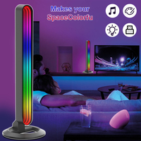Shineu Lot de 2 Lampes LED RGB Intelligentes Contrôle par Application Musique Jeu Lampe Miroir Couleur Ambiance Bande Lumineuse pour Jeux Chambre à Coucher