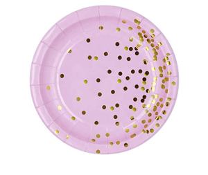 Blue <strong>Pink</strong> <strong>Gold</strong> Dot Stripe <strong>Birthday</strong> Party Supplies Decoration Paper Plates Straws Baby Shower Dessert Cups <strong>Disposable</strong> <strong>Tableware</strong> - Product Image 4