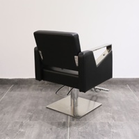 Fauteuil de Barbier Commercial en Acier Inoxydable Luxe Léger avec Fonctions de Levage et de Rotation, Design Moderne pour Services de Permanente et de Coloration