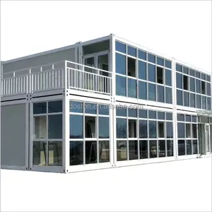 现成的2层玻璃容器便携式模块化移动房屋预制预制现代房屋容器