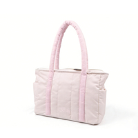 Sac fourre-tout personnalisable en polyester résistant à l'usure avec logo imprimé sur mesure et grand espace de rangement pour les sorties quotidiennes des femmes