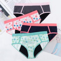Culotte Menstruelle Adolescente Personnalisée 4 Couches Motif Pois Blanc Mignon Culottes Menstruelles avec Coussinet