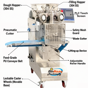 Máquina Automática para Hacer Galletas de Chocolate y Malvavisco Coreanas Binkang, Máquina de Recubrimiento de Mochi con Plato Giratorio, Línea de Producción - Product Image 5