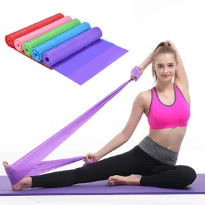 Latex Free Yoga Stretch Long Exercise Flat Resistance Bands Personalized Elastic Thera Band elastic custom power bands
