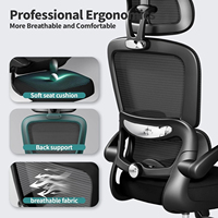 Chaise de bureau ergonomique pivotante en maille intégrale à dossier haut, confortable, avec multiples réglages, pour dirigeant, de fabrication allemande