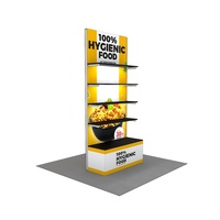 Étagères réglables rétroéclairées par LED pour expositions personnalisées, présentoir de stand commercial modulaire