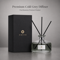 Bouteille diffuseur en verre vide plate et large avec logo personnalisé, 206 ml, 350 ml, récipient d'aromathérapie, personnalisation des couleurs disponible