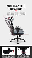 Chaise ergonomique de qualité supérieure avec roulettes silencieuses en PU, dossier réglable, idéale pour les espaces de coworking