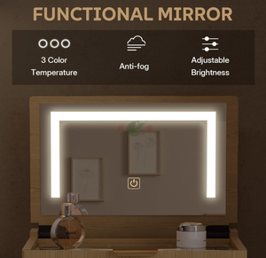 Table de toilette moderne en bois avec miroir et tiroirs, bureau de maquillage de luxe pour <span class=keywords><strong>chambre</strong></span> à coucher - Product Image 2