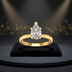 Vintage Pear Cut Lab Grown Diamond IGI Certified <b>Solitaire</b> Engagement <b>Ring</b> 10K/14K/18K Gold 925/935 <b>Silver</b> Wedding Gift Bridal - Product Image 1