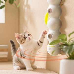 Otomatik Köpekbalığı Avlama Oyuncağı - Tüylü ve Hareketli Kuyruklu - Kediler için İnteraktif Av Oyunu - Product Image 1