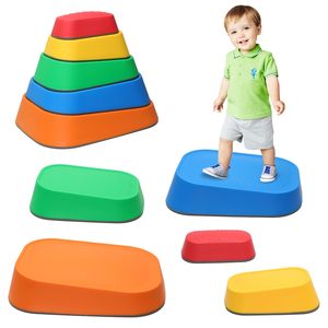 Pierres d'équilibre pour enfants pierres antidérapantes jouets pour l'autisme pierres d'équilibre <span class=keywords><strong>en</strong></span> plastique blocs d'équilibre parcours d'obstacles jouer - Product Image 1