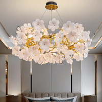 Lampe de plafond en verre artisanal PM, design de pétales, décoration en aluminium, luminaire de plafond en cristal pour salon, salle à manger, chambre à coucher