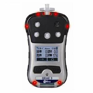 Détecteur de gaz portable QRAE 3 PGM-2500 pour 4 gaz (O2, LEL, CO, H2S) avec surveillance des espaces confinés et connexion sans fil - Product Image 1