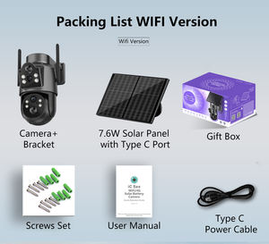 Cámara de Seguridad PTZ Inalámbrica Solar ICSEE con Doble Lente, Panel Solar de 7.7W, Batería de 7800mAh, 4MP, Alarma, CCTV para Granja - Product Image 6