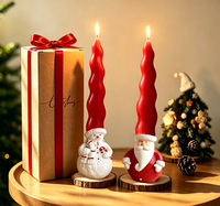 Weihnachts-Countdown-Kerzen-Geschenkbox mit Santa- und Schneemann-Design, luxuriöse Feiertagsdekoration für den Innenbereich, Souvenir-Geschenk