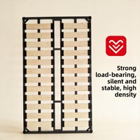 Cadre de lit double en acier et pin, style minimaliste, avec sommier à lattes, acceptant la personnalisation