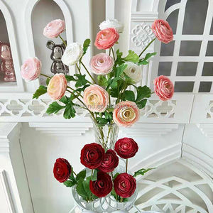 H278 Camélia à trois têtes, Camélia Bottlebrush, Composition florale pour réception de <span class=keywords><strong>mariage</strong></span>, Fleurs artificielles, Décoration intérieure - Product Image 2