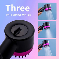 Débit d'eau haute pression et modes de pulvérisation multiples Pomme de douche de massage 3 réglages Pommeau de douche filtré PP avec poche