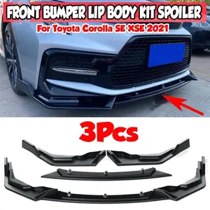 3pcs <b>Car</b> Front Bumper Splitter Lip <b>Diffuser</b> Spoiler Cover Trim Fins Body Kit Protection Guard <b>for</b> Toyota Corolla SE XSE 2021 - Product Image 1